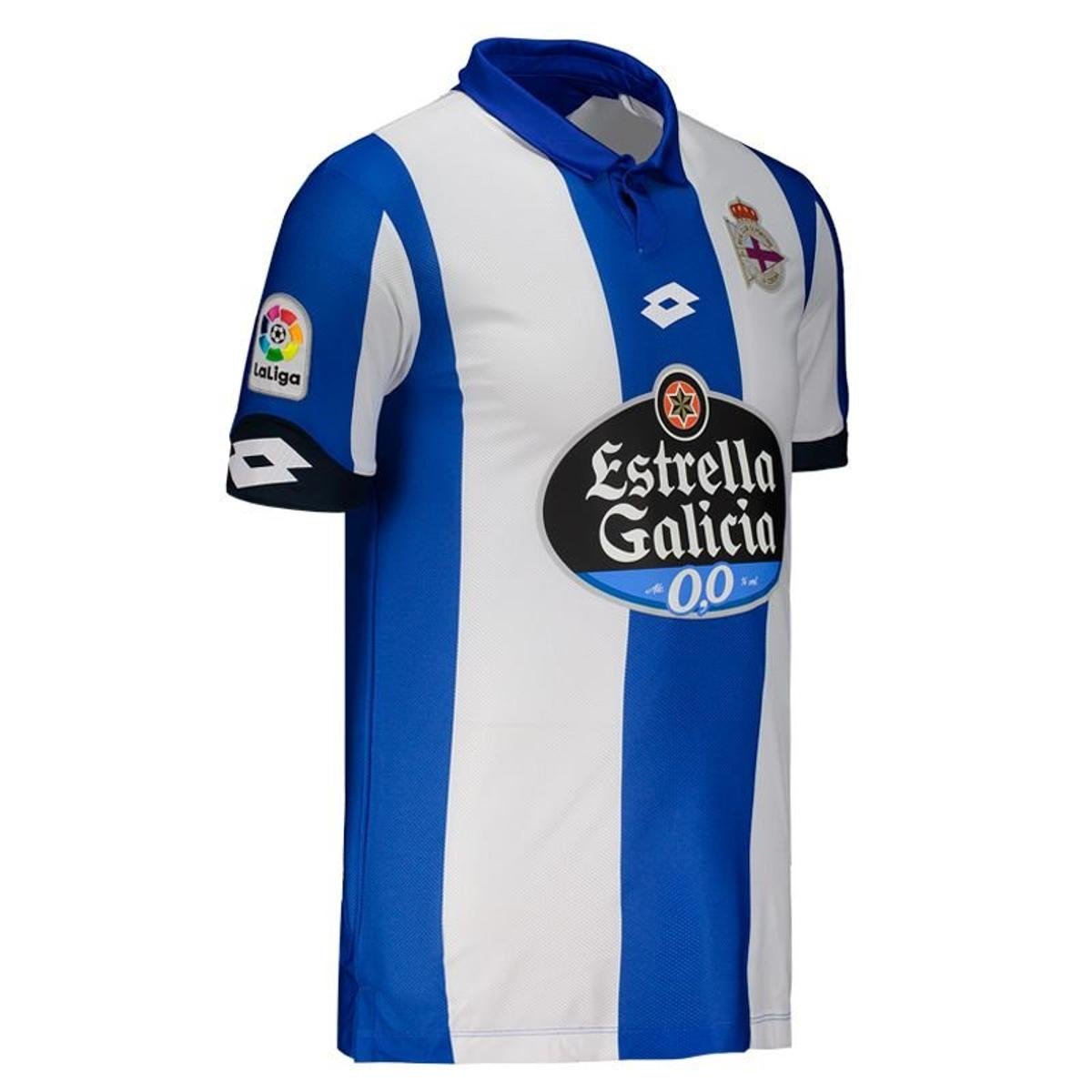 Camisa Lotto Deportivo La Coruña Home 2017 Masculina - Branco