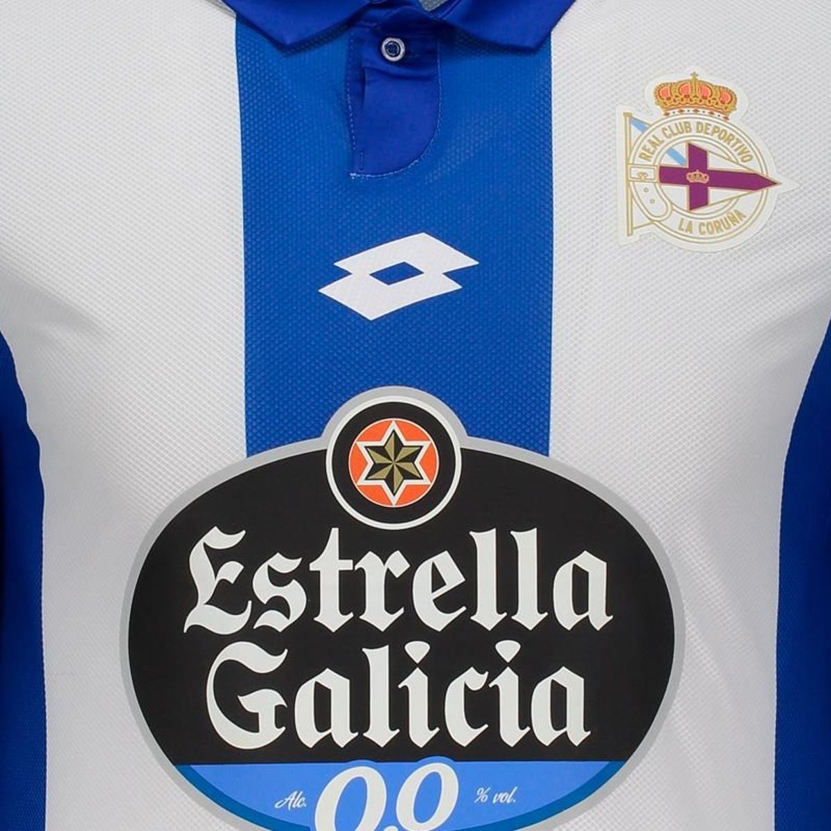 Camisa Lotto Deportivo La Coruña Home 2017 Masculina - Branco