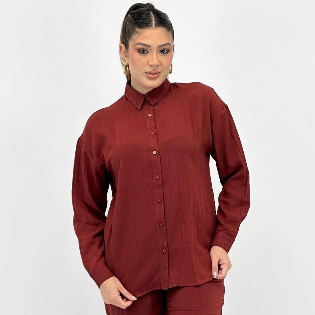 Camisa Malwee Manga Longa Feminina