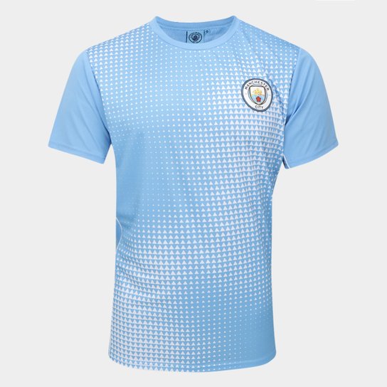 Camisa Manchester City 13/14 Torcedor Masculina - Azul Claro Menor preço em Camisa Manchester City 13/14 Torcedor Masculina - Azul Claro