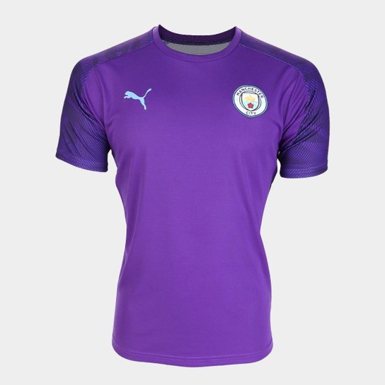 Camisa Manchester City 19/20 Treino Puma Masculina - Roxo+Azul Menor preço em Camisa Manchester City 19/20 Treino Puma Masculina - Roxo+Azul