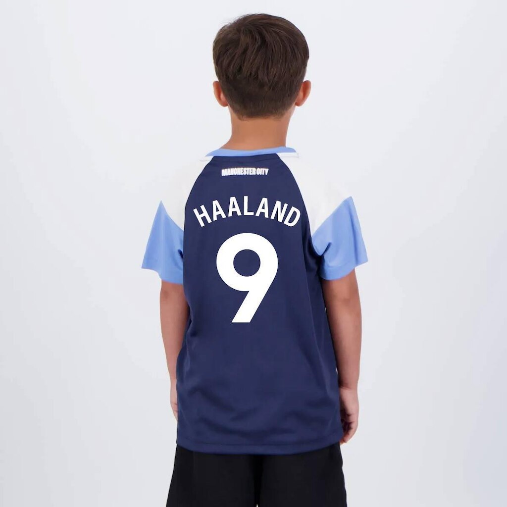 Camisa Manchester City Haaland 9 Irwell Infantil