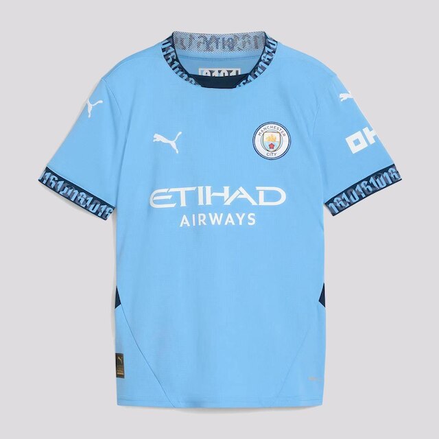 Camisa Manchester City Infantil Home 24/25 s/nº Torcedor Puma