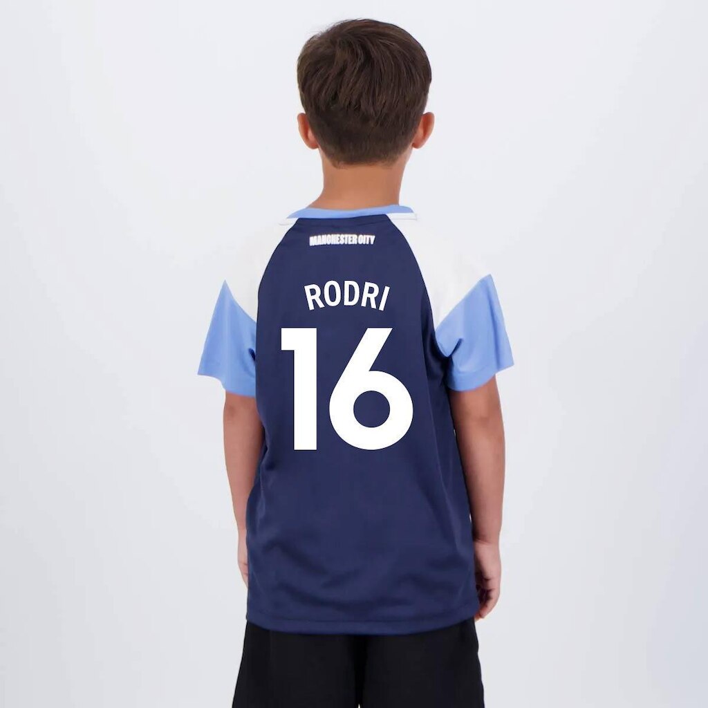 Camisa Manchester City Rodri 16 Irwell Infantil