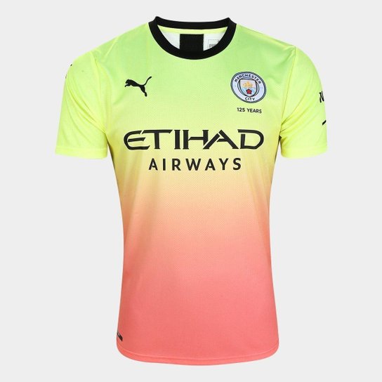Camisa Manchester City Third 19 20 S N Torcedor Puma Masculina Amarelo E Laranja Netshoes