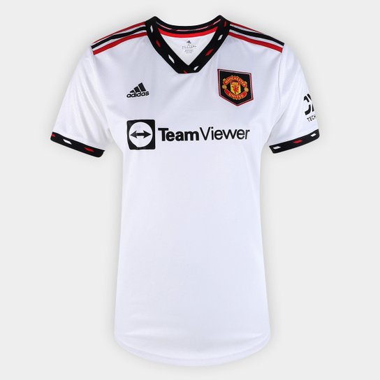 Camisa Manchester United Away 22/23 s/n° Torcedor Adidas Feminina - Branco Menor preço em Camisa Manchester United Away 22/23 s/n° Torcedor Adidas Feminina - Branco