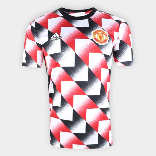 Camisa Manchester United Pré Jogo 22/23 Adidas Masculina - Branco+Vermelho Menor preço em Camisa Manchester United Pré Jogo 22/23 Adidas Masculina - Branco+Vermelho