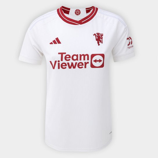 Camisa Manchester United Third 23/24 s/n° Torcedor Adidas Feminina - Off White Menor preço em Camisa Manchester United Third 23/24 s/n° Torcedor Adidas Feminina - Off White