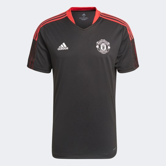 Camisa Manchester United Treino 21/22 Adidas Masculina - Preto Menor preço em Camisa Manchester United Treino 21/22 Adidas Masculina - Preto