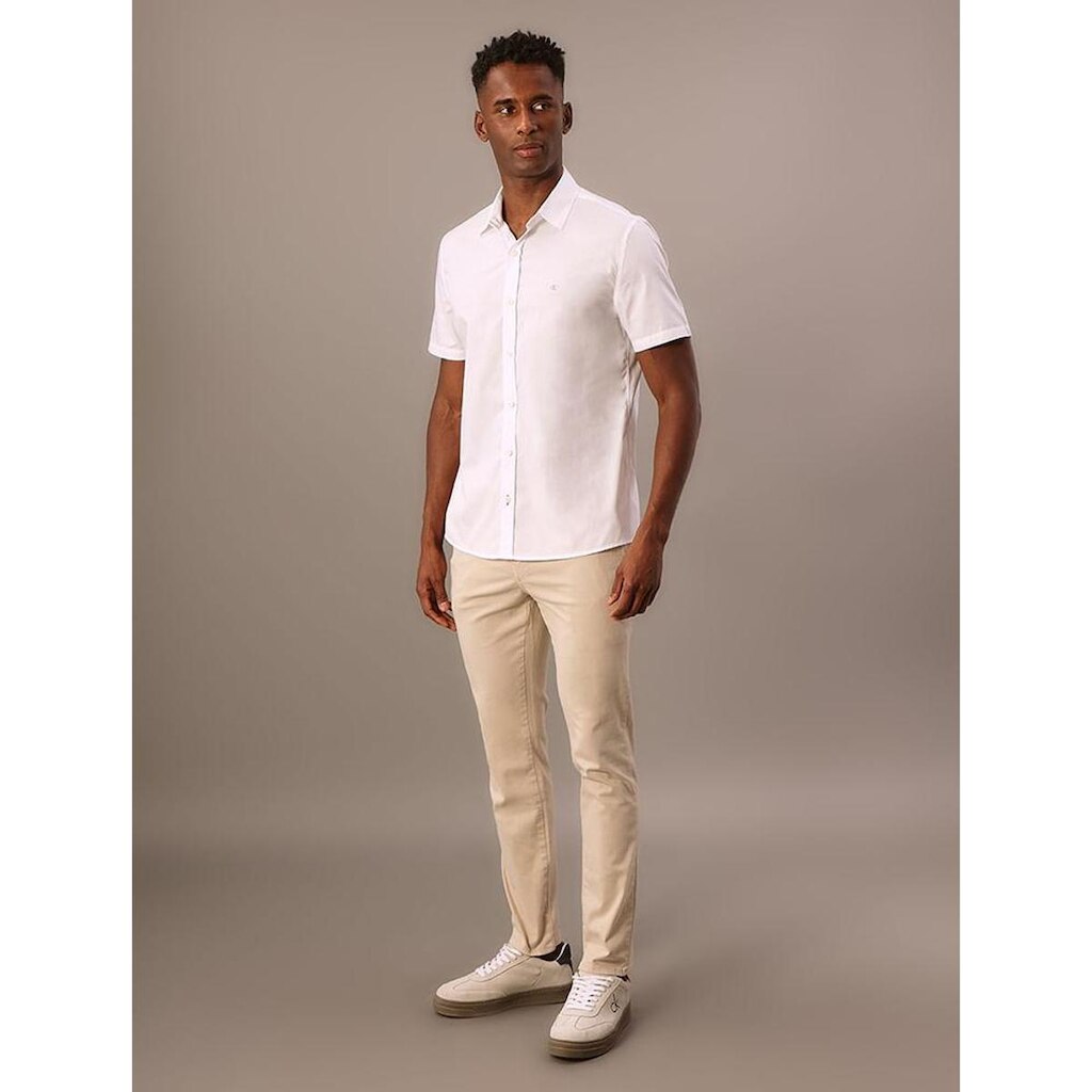 Camisa Manga Curta Calvin Klein Jeans Básica Com Logotipo - Branco 2