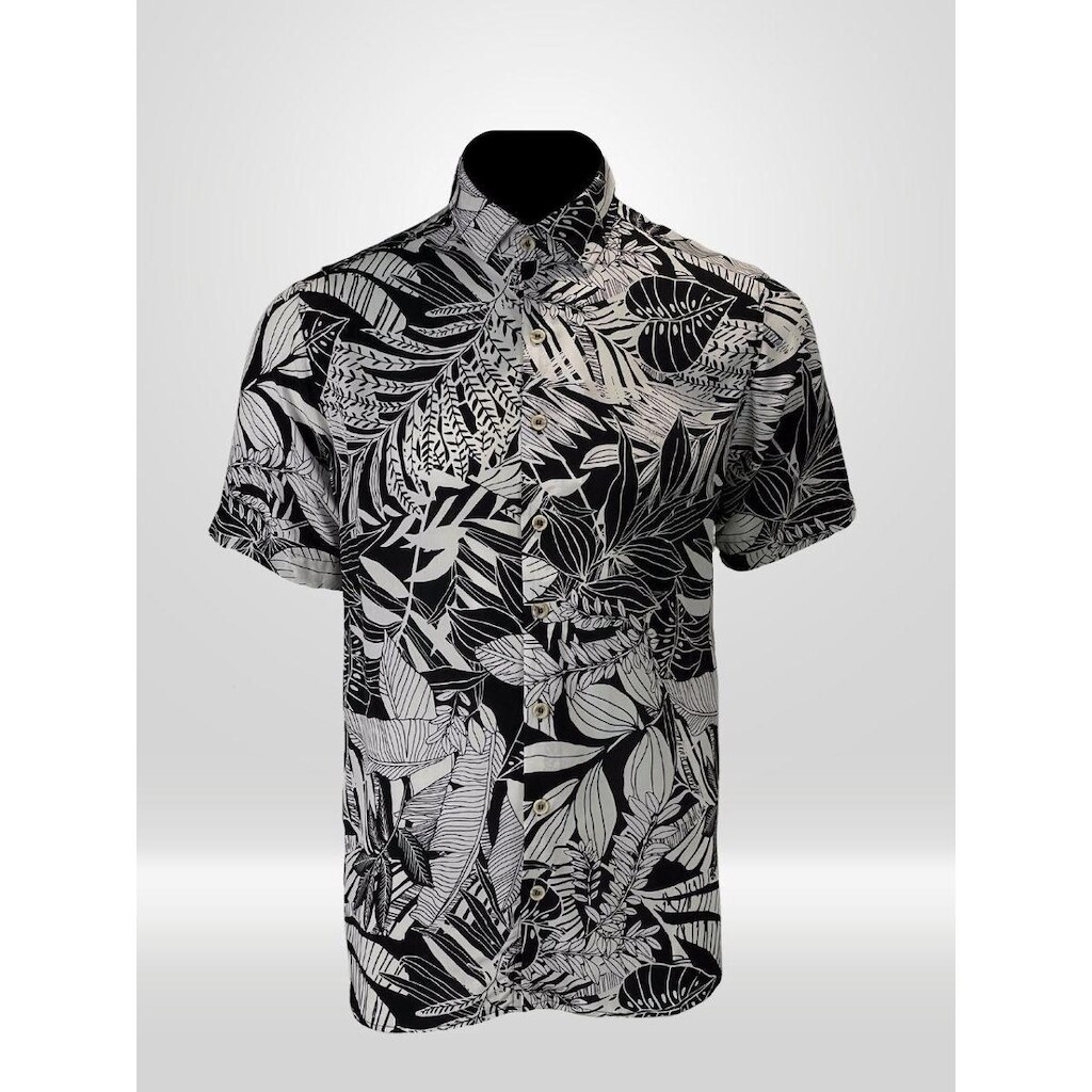 Camisa Manga Curta Masculina Preta 100% Viscose