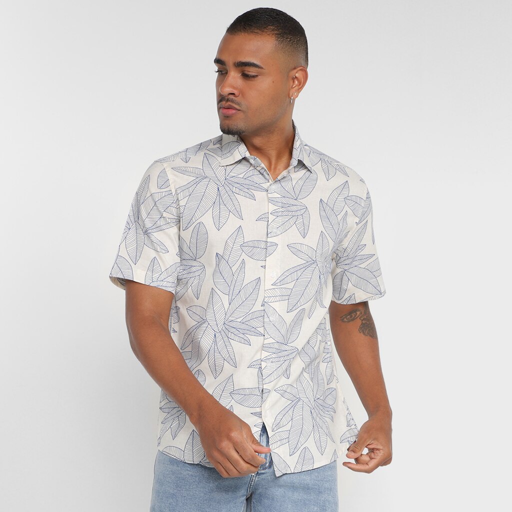 Camisa Manga Curta Milano Estampada Masculina