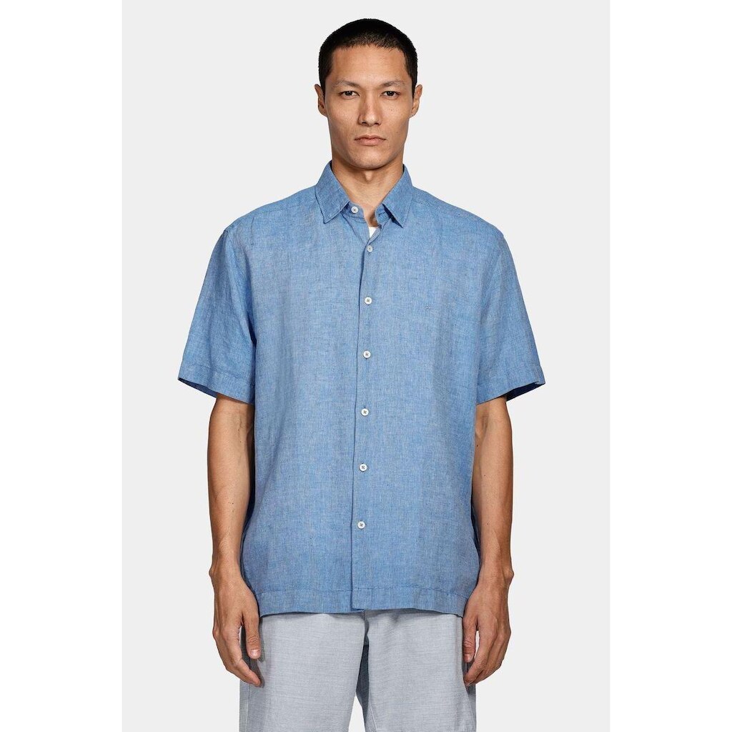 Camisa Manga Curta Move Regular Ampla Linho Algodão Martinelli Azul