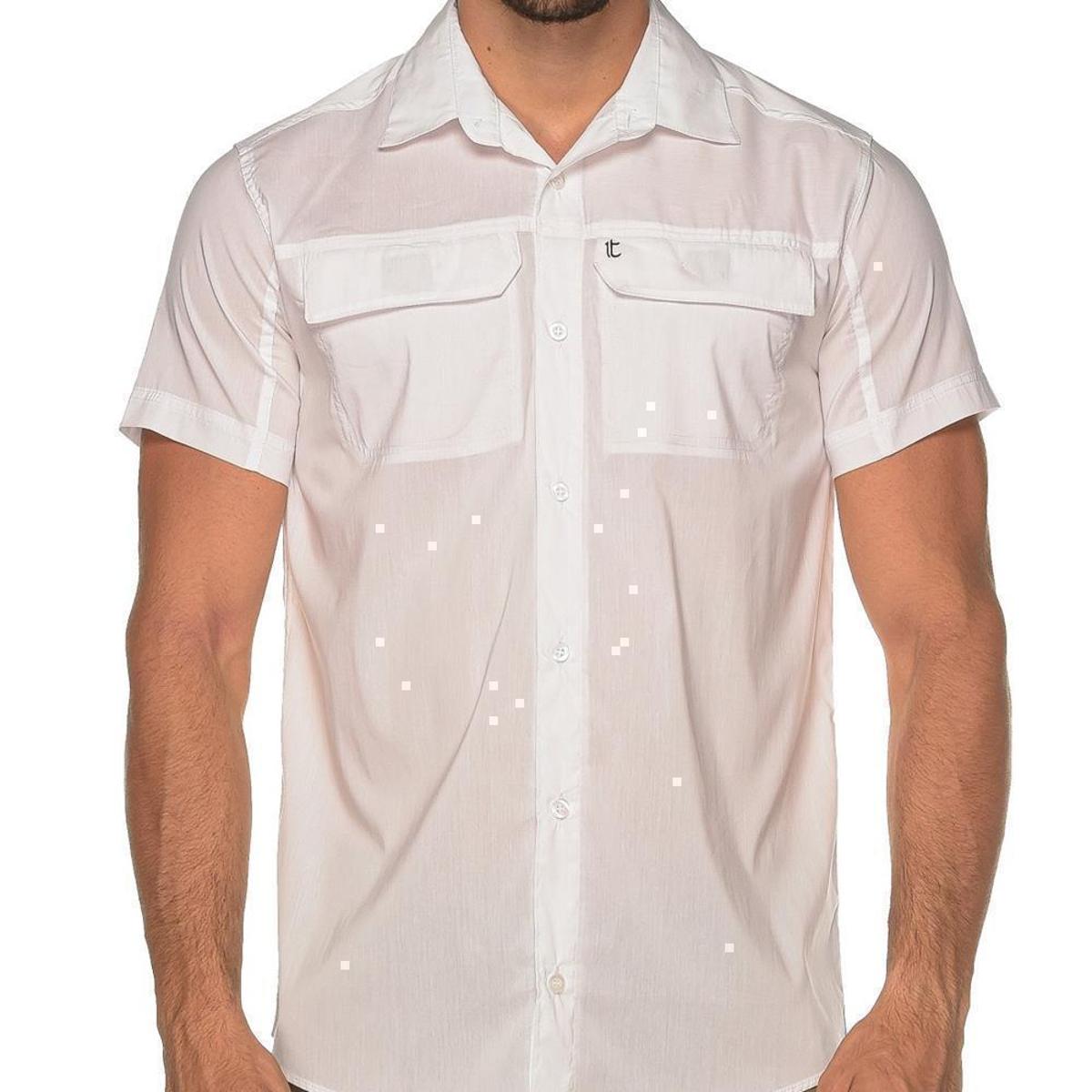 camisa manga curta militar