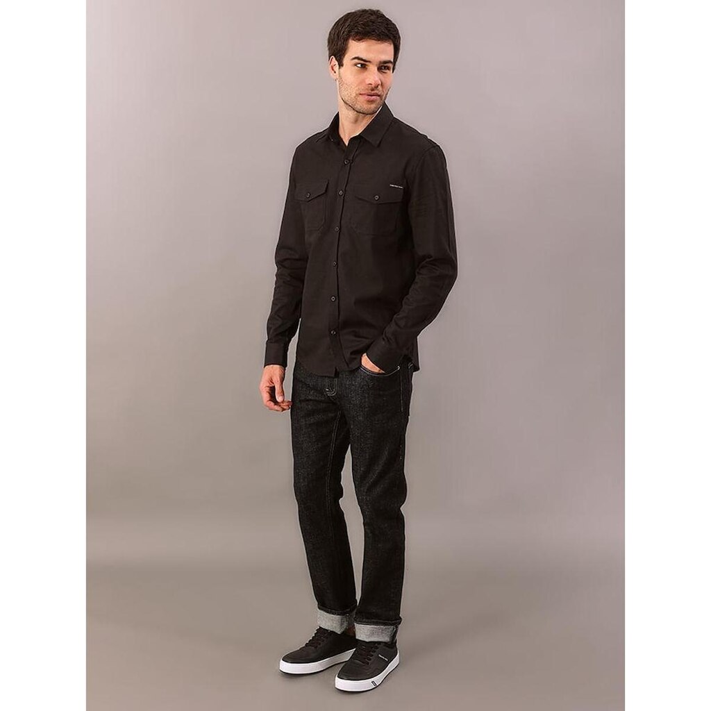 Camisa Manga Longa Calvin Klein Jeans Sarja Com Bolsos