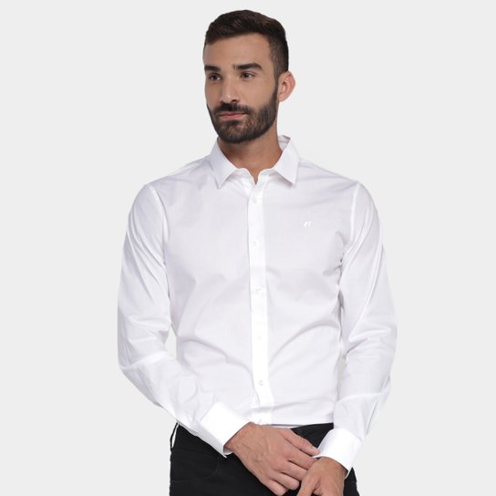 Camisa Manga Longa Colcci Fit Masculina - Branco Menor preço em Camisa Manga Longa Colcci Fit Masculina - Branco