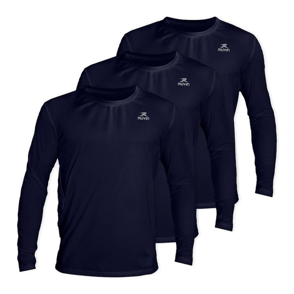 Camisa Manga Longa Dry Basic LS FPS50 - Masculino - Kit com 3