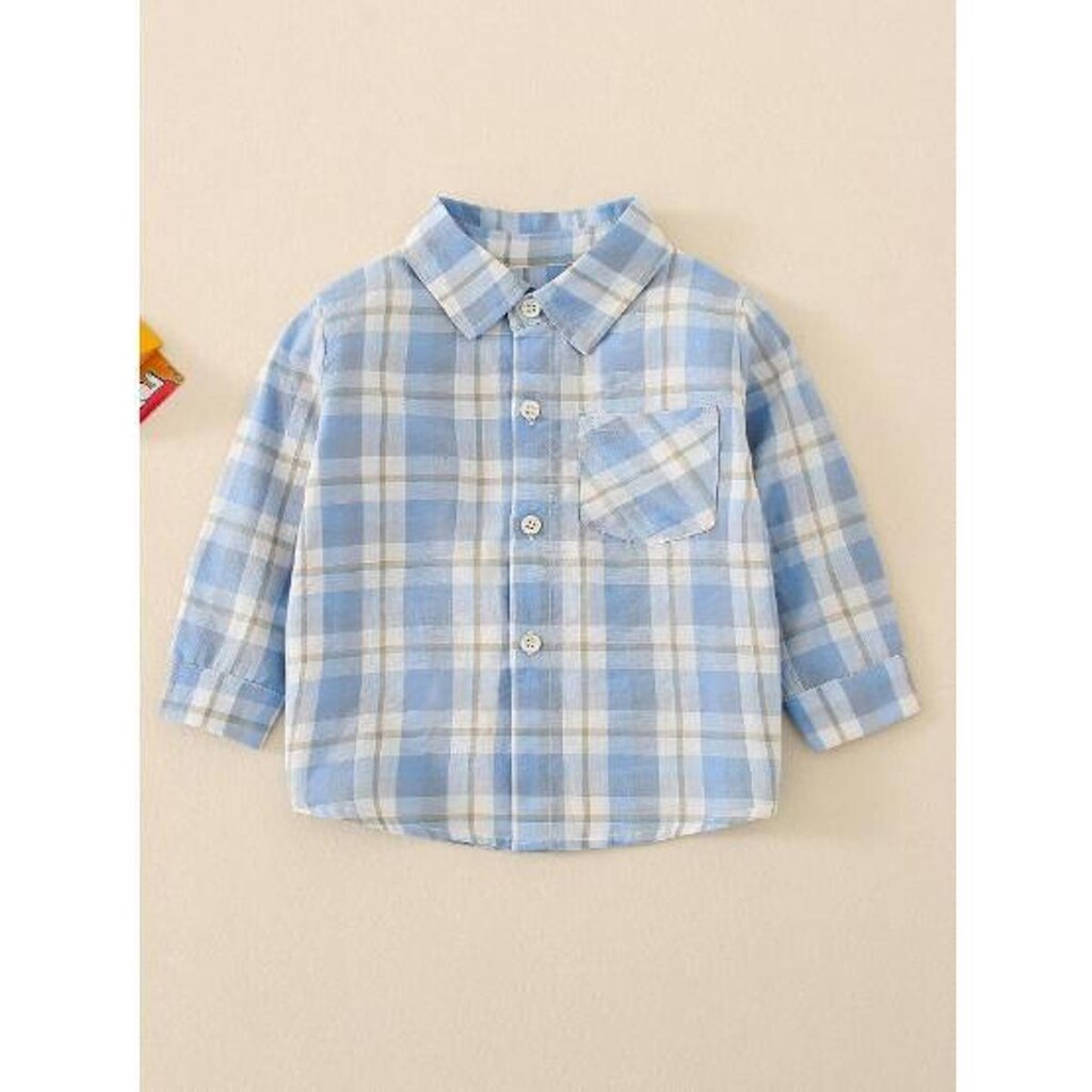 Camisa Manga Longa Infantil Menino em Tecido Azul
