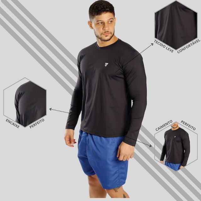 Camisa Manga Longa Masculina Proteção Solar +50 Segunda Pele