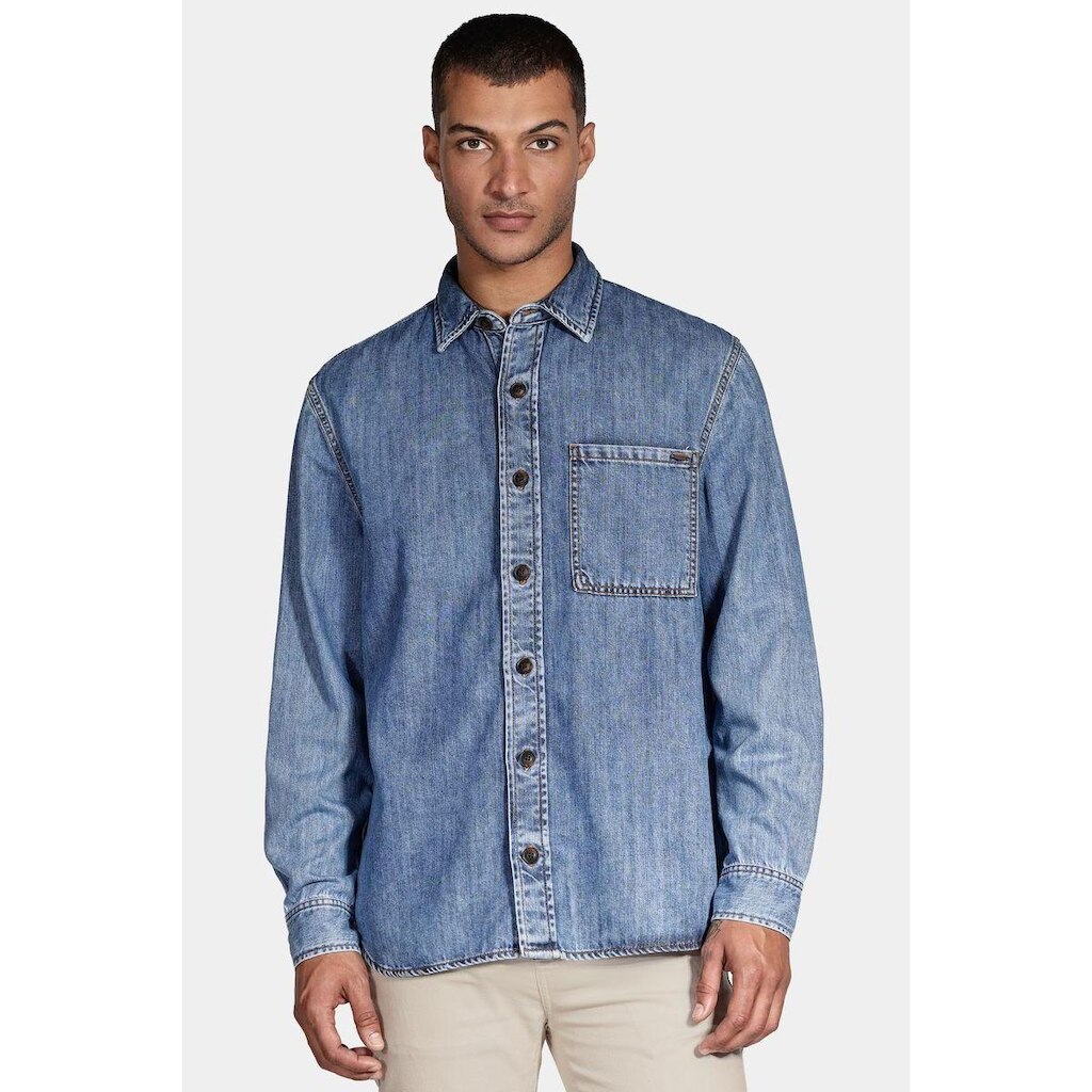 Camisa Manga Longa Move Overshirt Jeans Com Liocel Azul Jeans