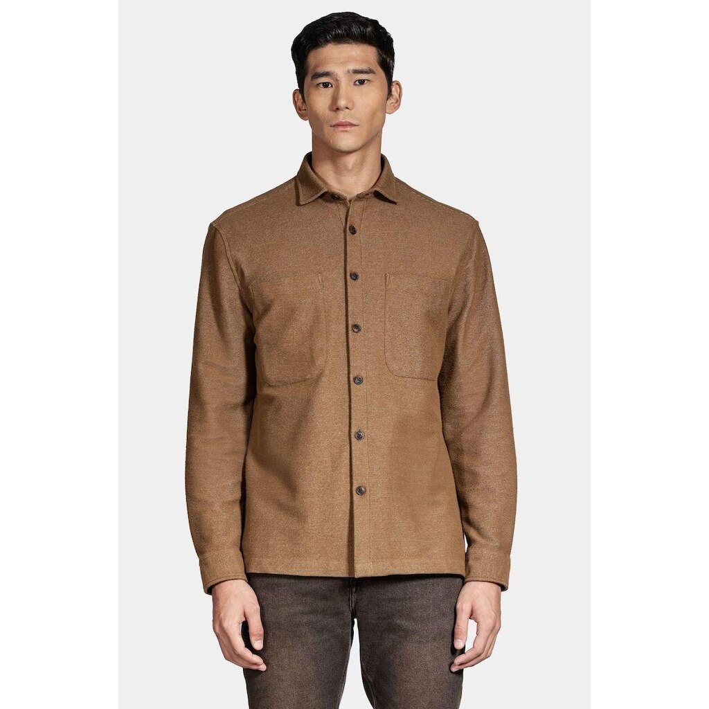 Camisa Manga Longa Move Overshirt Malha Sarjada Tabaco