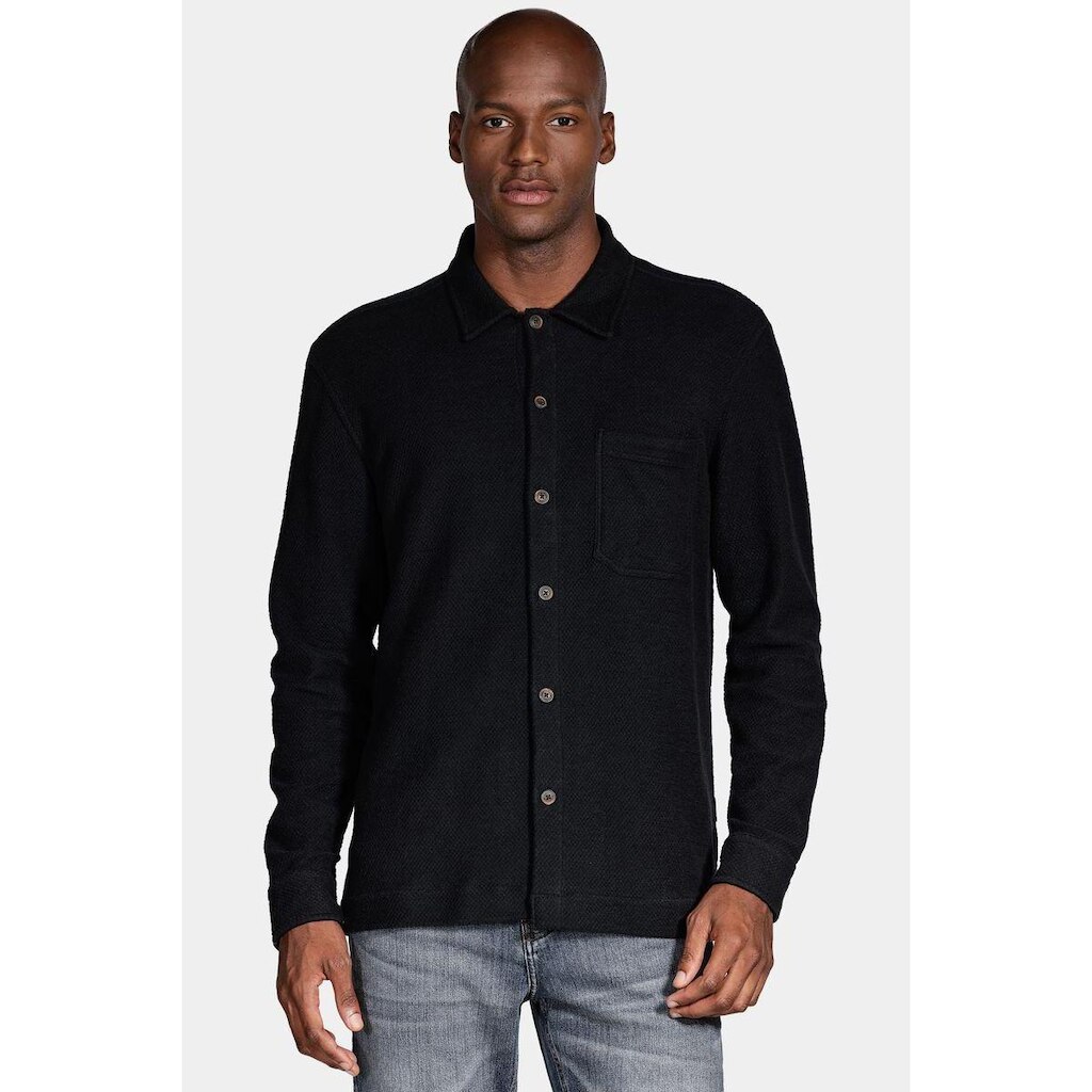 Camisa Manga Longa Move Overshirt Moletom Com Bolso Preto