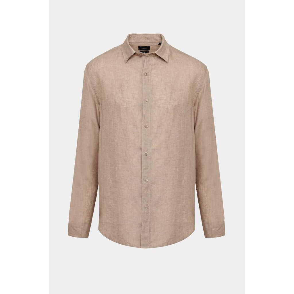 Camisa Manga Longa Move Slim em Linho Irlandês Areia