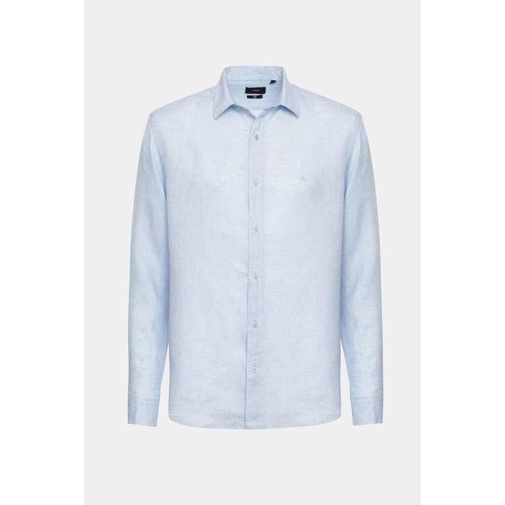 Camisa Manga Longa Move Slim em Linho Irlandês Azul Classico