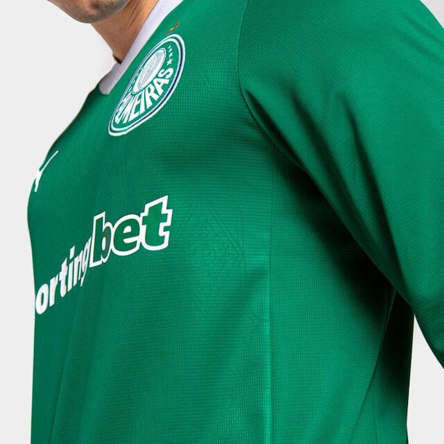 Camisa Manga Longa Palmeiras I 25/26 Torcedor Puma Masculina