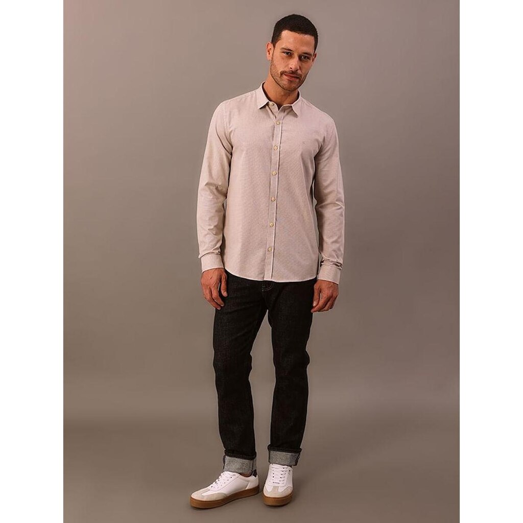 Camisa Manga Longa Slim Calvin Klein Jeans Micro Vichy