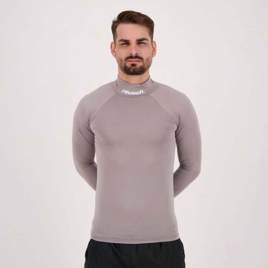 Camisa Manga Longa Térmica Reusch Underjersey Gola Alta Masculina - Cinza Menor preço em Camisa Manga Longa Térmica Reusch Underjersey Gola Alta Masculina - Cinza