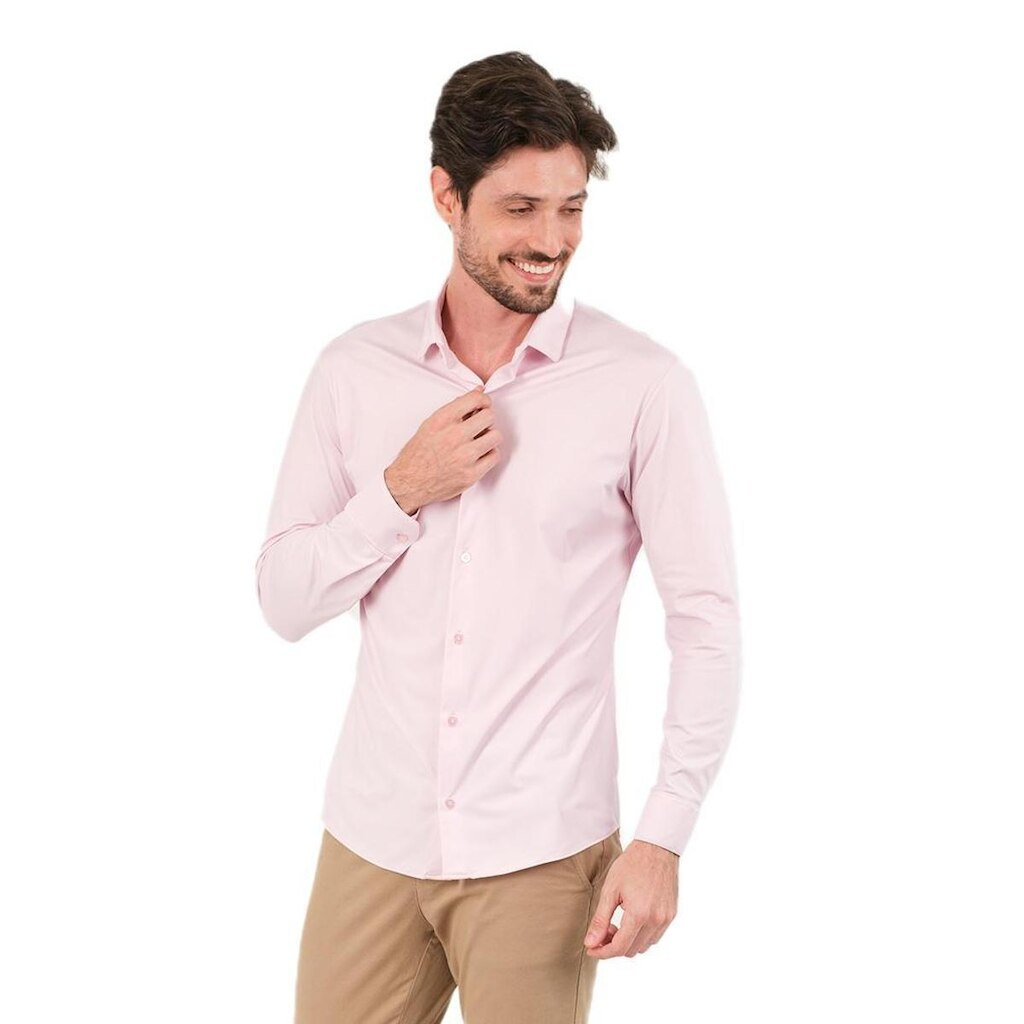 Camisa Masc. Slim Fit Elastic Tech Comfort Sibra ML4422S