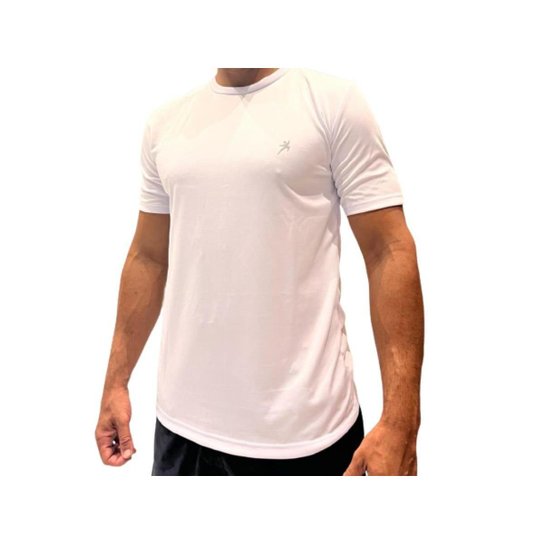 Camisa Masculina Blusa Dry Fit Esportiva Camiseta Leve Para Academia Caminhada Corrida Seca Rápido - Branco Menor preço em Camisa Masculina Blusa Dry Fit Esportiva Camiseta Leve Para Academia Caminhada Corrida Seca Rápido - Branco