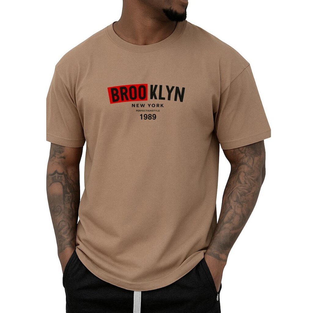 Camisa Masculina Brooklyn Esportiva Moderna em Algodão