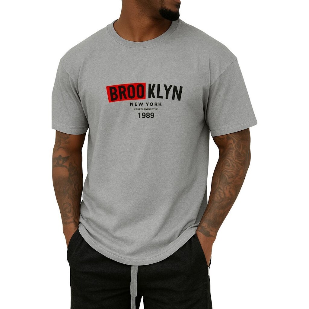 Camisa Masculina Brooklyn Esportiva Moderna em Algodão