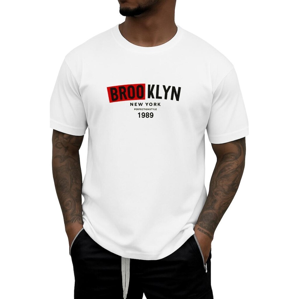 Camisa Masculina Brooklyn Moderna em Algodão