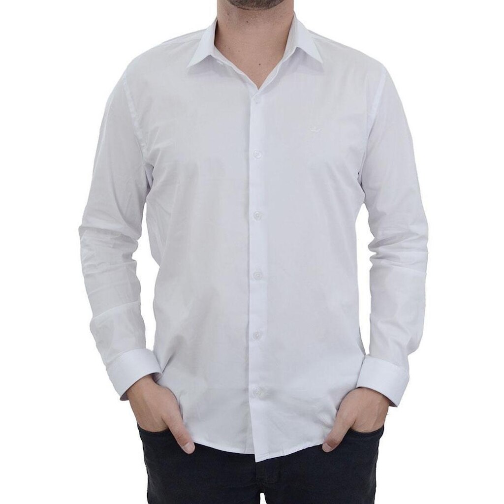 Camisa Masculina Docthos Slim Tricoline Branco - 119072
