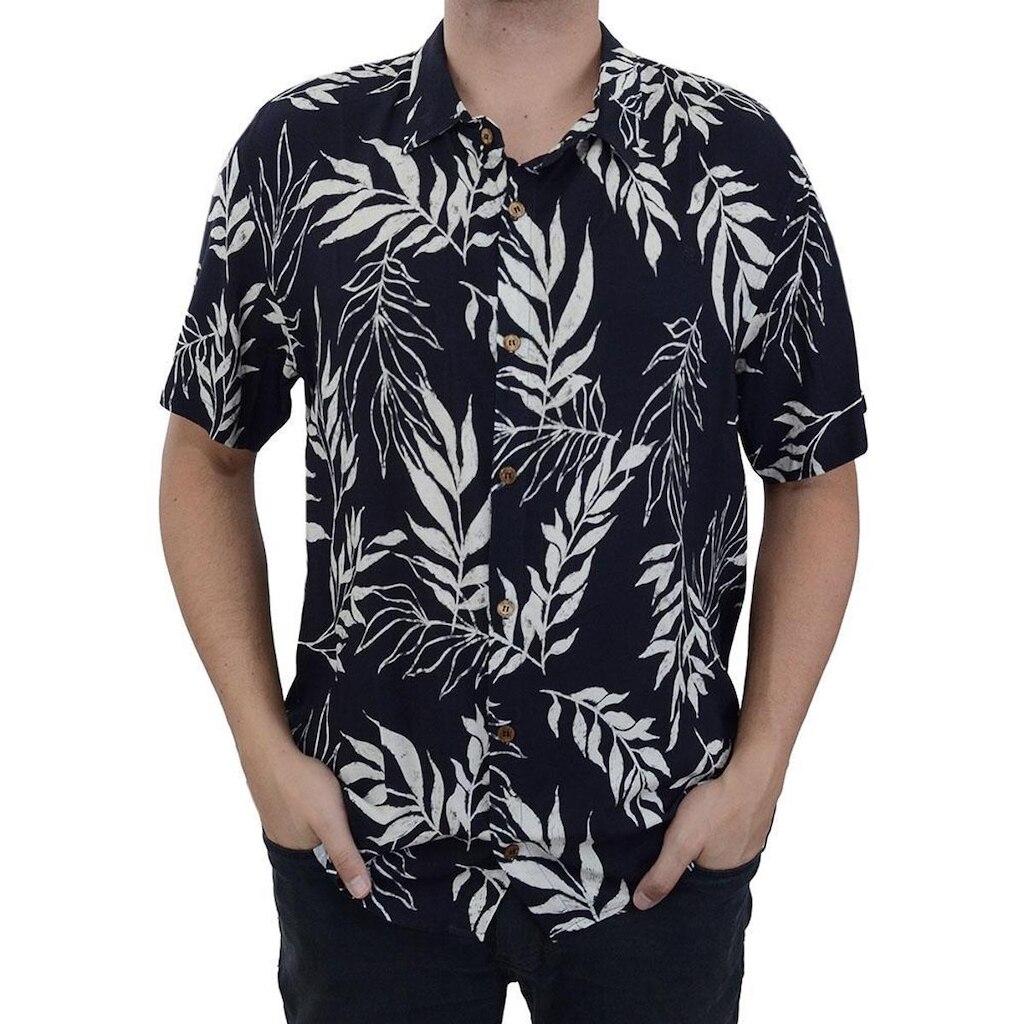Camisa Masculina Freesurf MC Folhas Preta - 110501