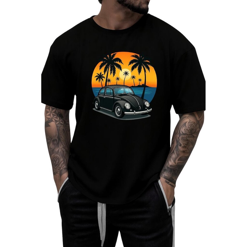 Camisa Masculina Fusca Gmm Shoes Casual Estilo Moderno Retro