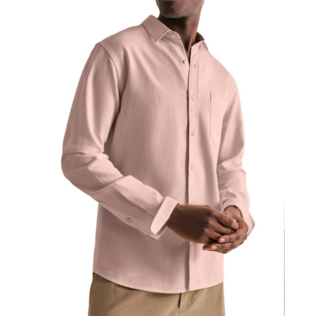 Camisa Masculina Hering ML Regular Linho Rosa - K48FKMMSI
