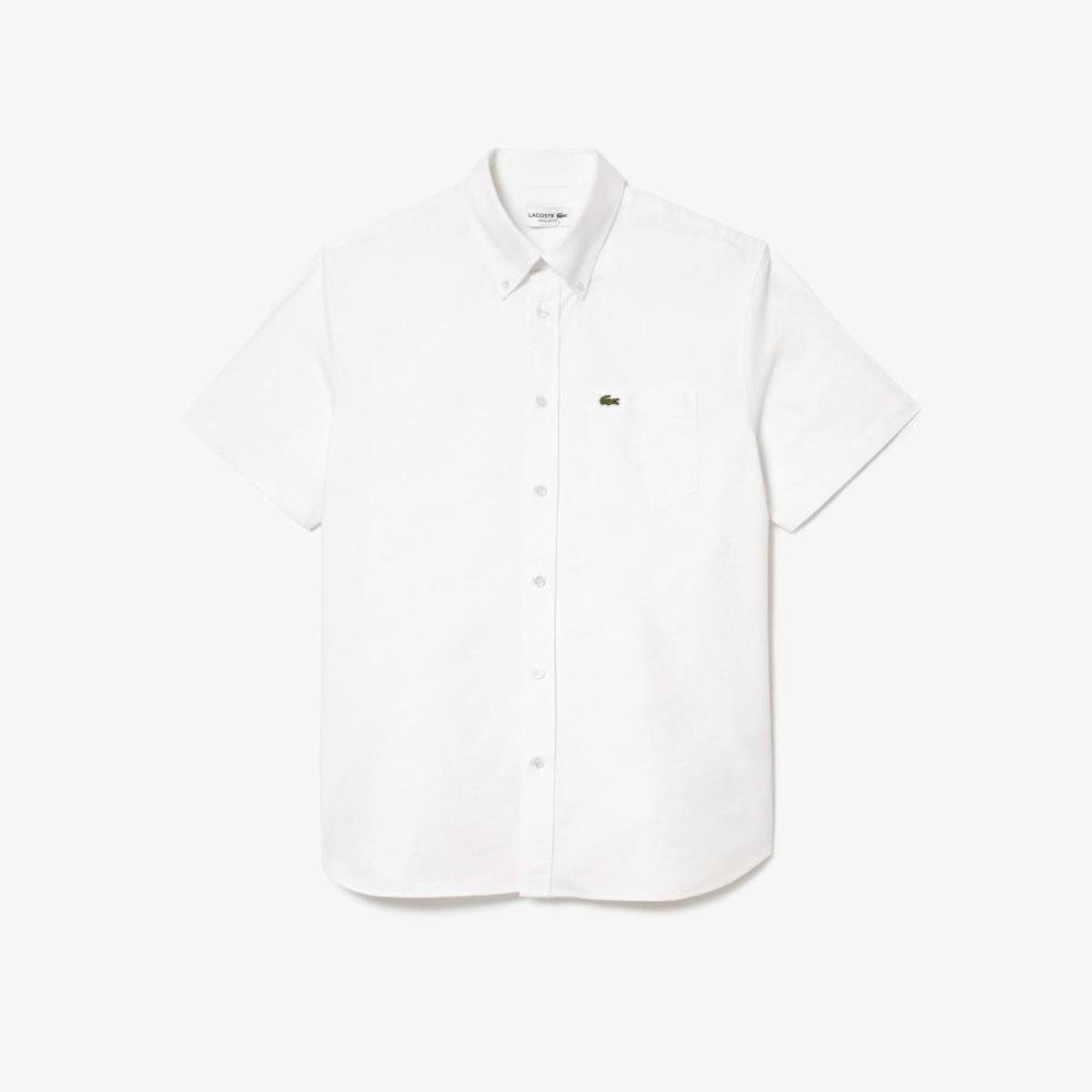 Camisa masculina Lacoste Manga Curta em Algodão - Branco | Netshoes