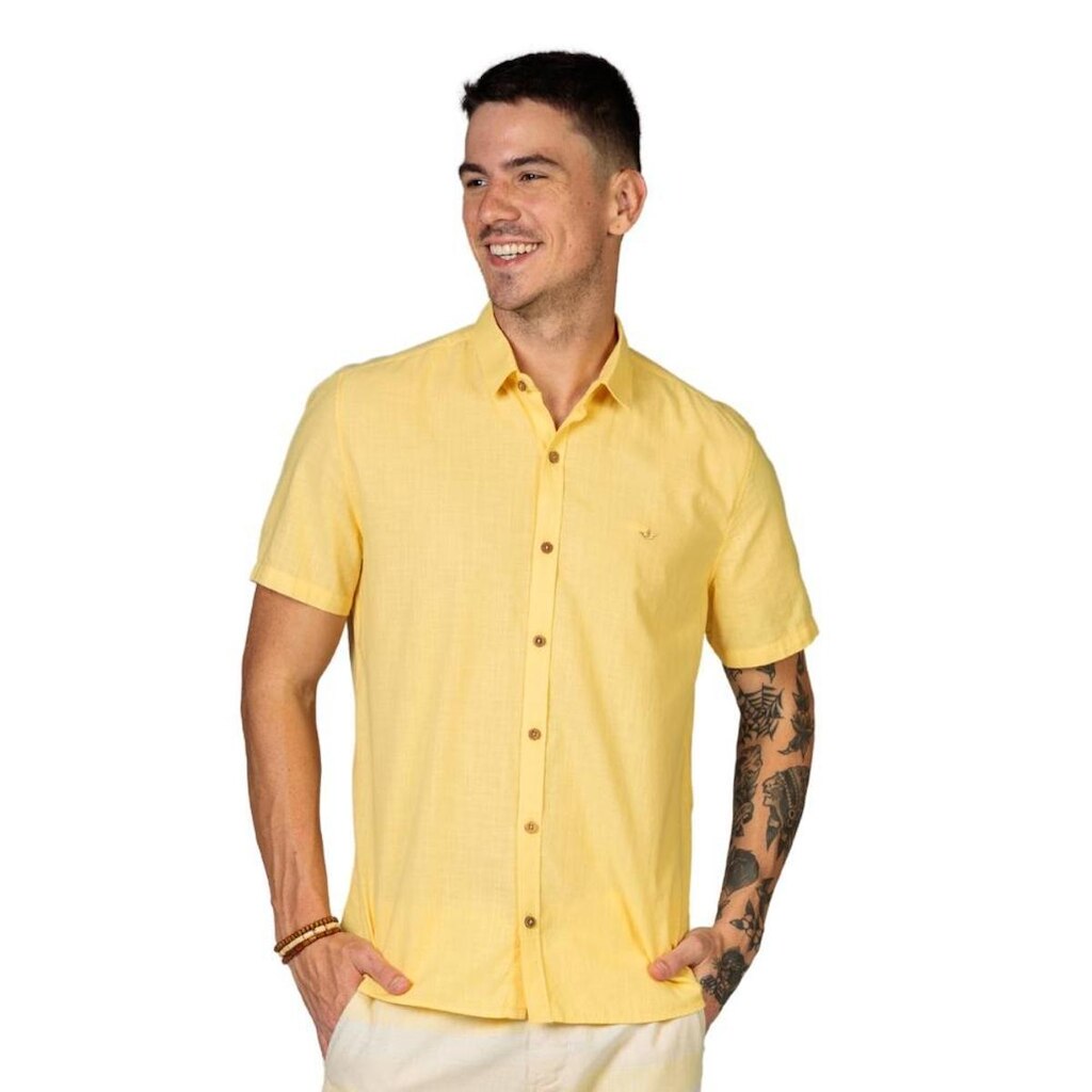 Camisa Masculina Manga Curta Docthos Slim Flame