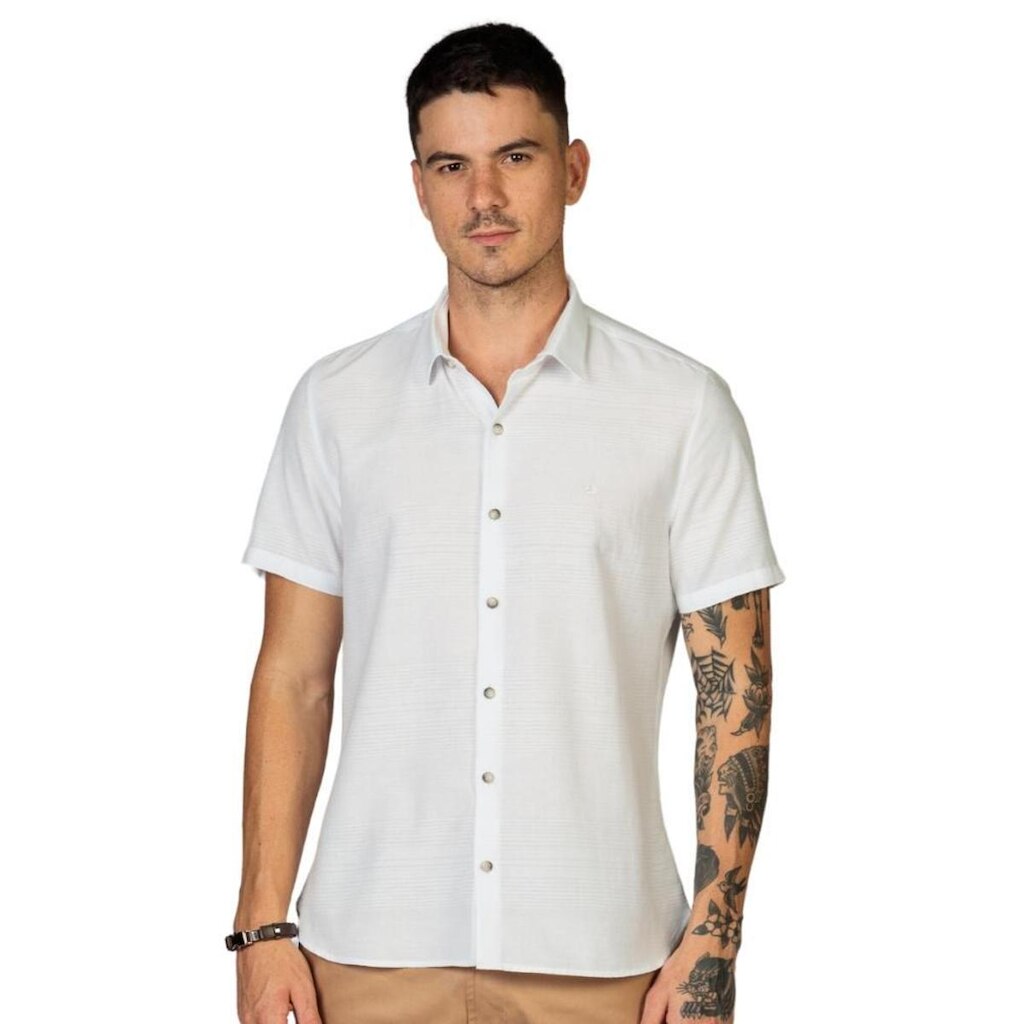 Camisa Masculina Manga Curta Docthos Slim Rústica
