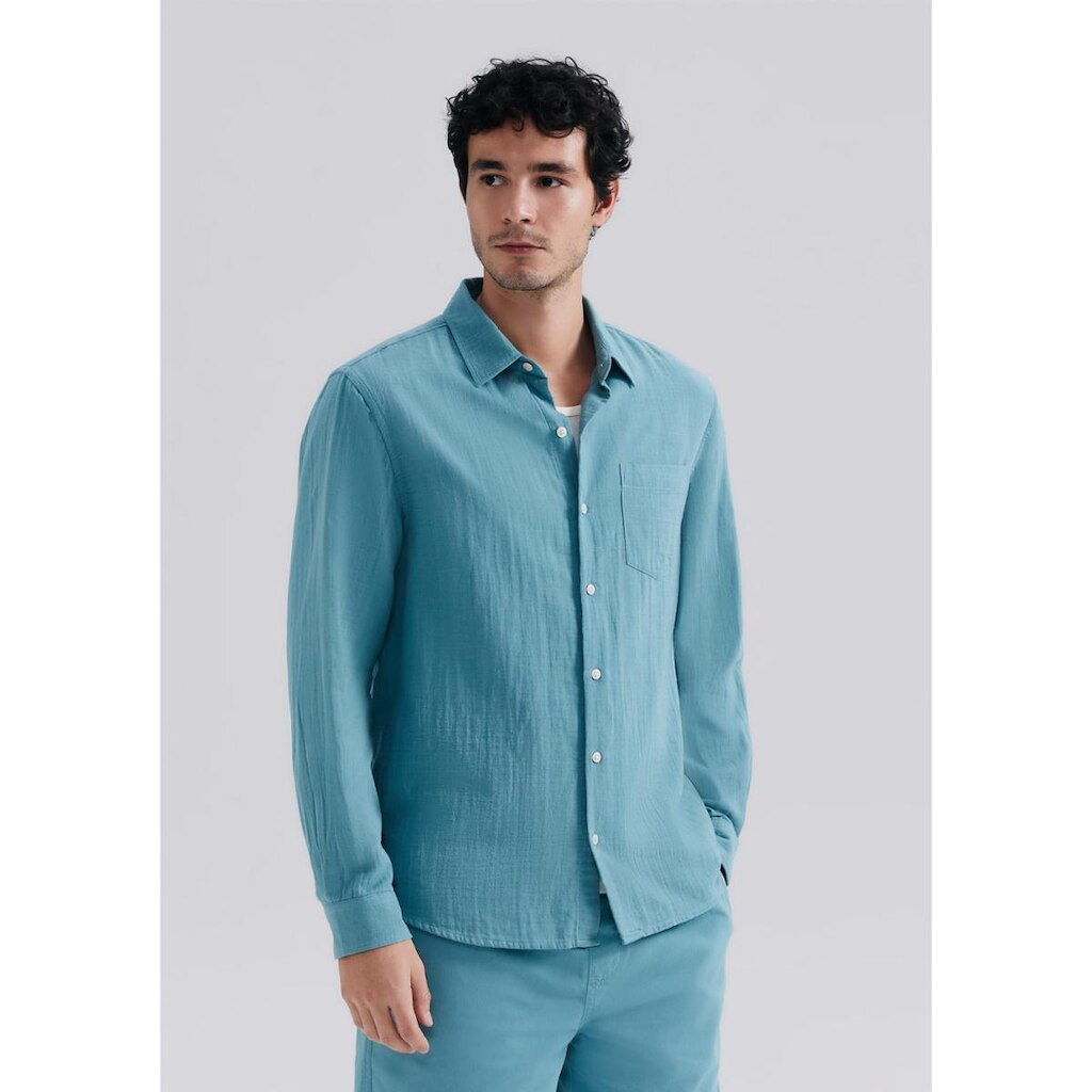 Camisa Masculina Manga Longa Texturizada Hering