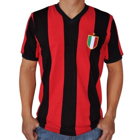 Camisa Masculina Retrô Milan 1988 - Icon Edition - Preto Menor preço em Camisa Masculina Retrô Milan 1988 - Icon Edition - Preto
