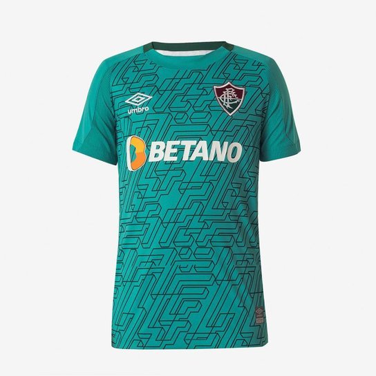 Camisa Mc Goleiro Juvenil Umbro Fluminense Of. 2022 - Verde Menor preço em Camisa Mc Goleiro Juvenil Umbro Fluminense Of. 2022 - Verde
