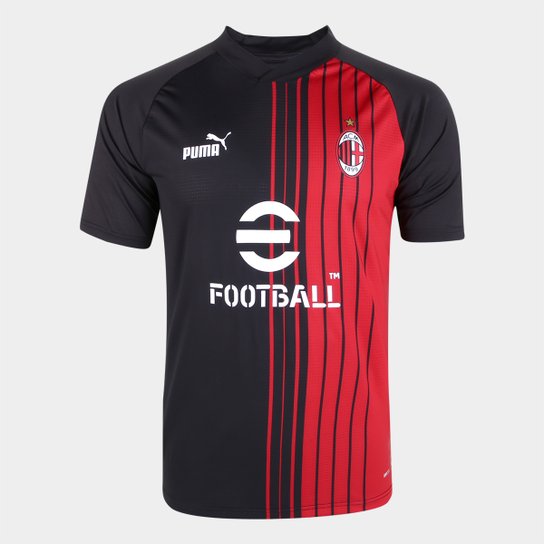 Camisa Milan 23/24 s/n° Pré Jogo Puma - Preto Menor preço em Camisa Milan 23/24 s/n° Pré Jogo Puma - Preto