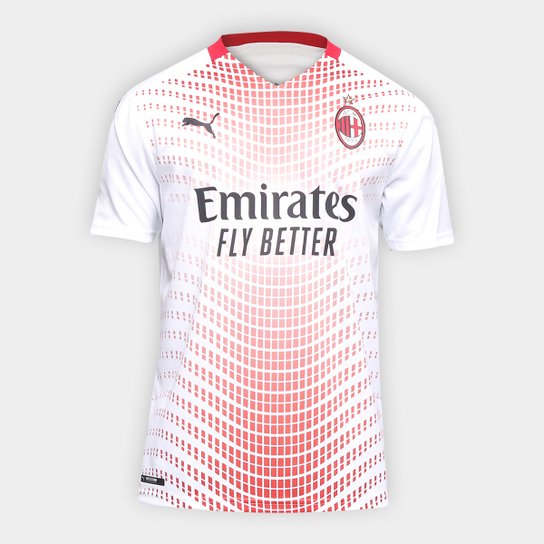 Camisa Milan Away 20/21 s/n° Torcedor Puma Masculina - Branco+Vermelho Menor preço em Camisa Milan Away 20/21 s/n° Torcedor Puma Masculina - Branco+Vermelho