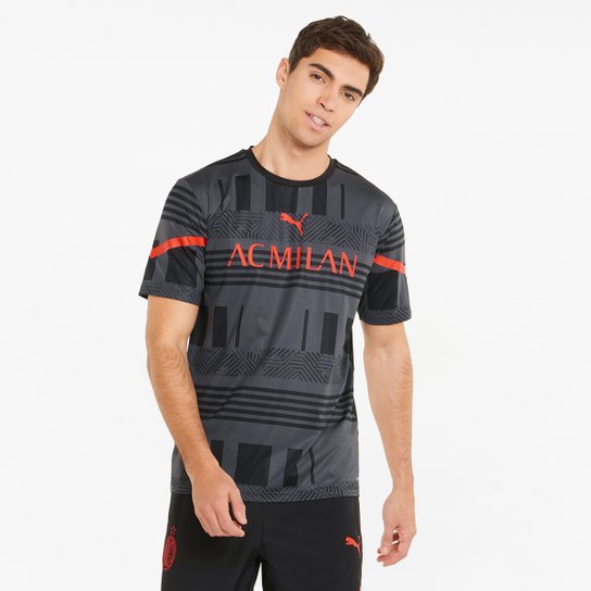 Camisa Milan Pré-Jogo 22/23 Puma Masculina - Preto+Vermelho é ruim? Camisa Milan Pré-Jogo 22/23 Puma Masculina - Preto+Vermelho é boa?