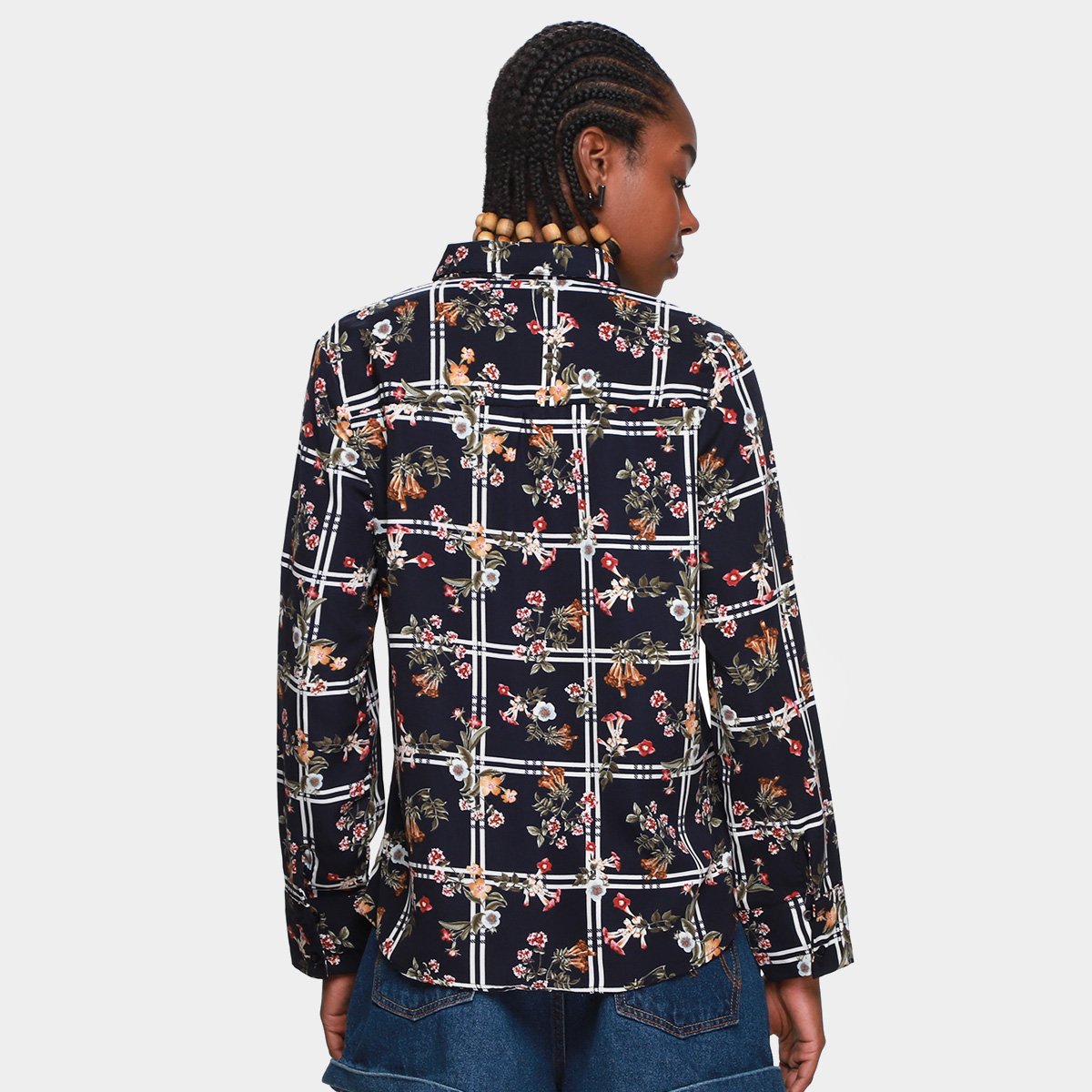 Camisa MS Fashion Estampada Manga Longa Feminina - 1